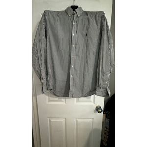 Polo Ralph Lauren Classic Fit Blue Strip Long Sleeve Button Up Shirt Size 16/XL